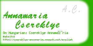 annamaria csereklye business card